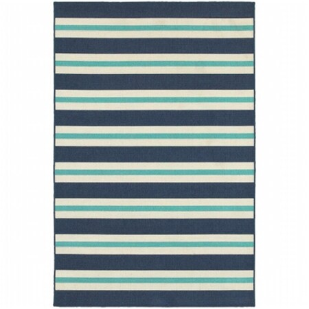 Sphinx By Oriental Weavers Oriental Weavers Meridian 5701B 8 and apos; Round Round - Blue/ Ivory-Polypropylene M5701B240RDST